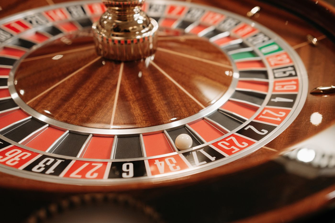 Roulette wheel in a private casino