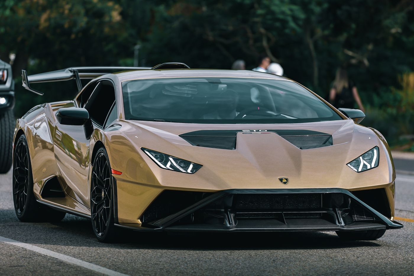 Gold supercar on a private track weekend